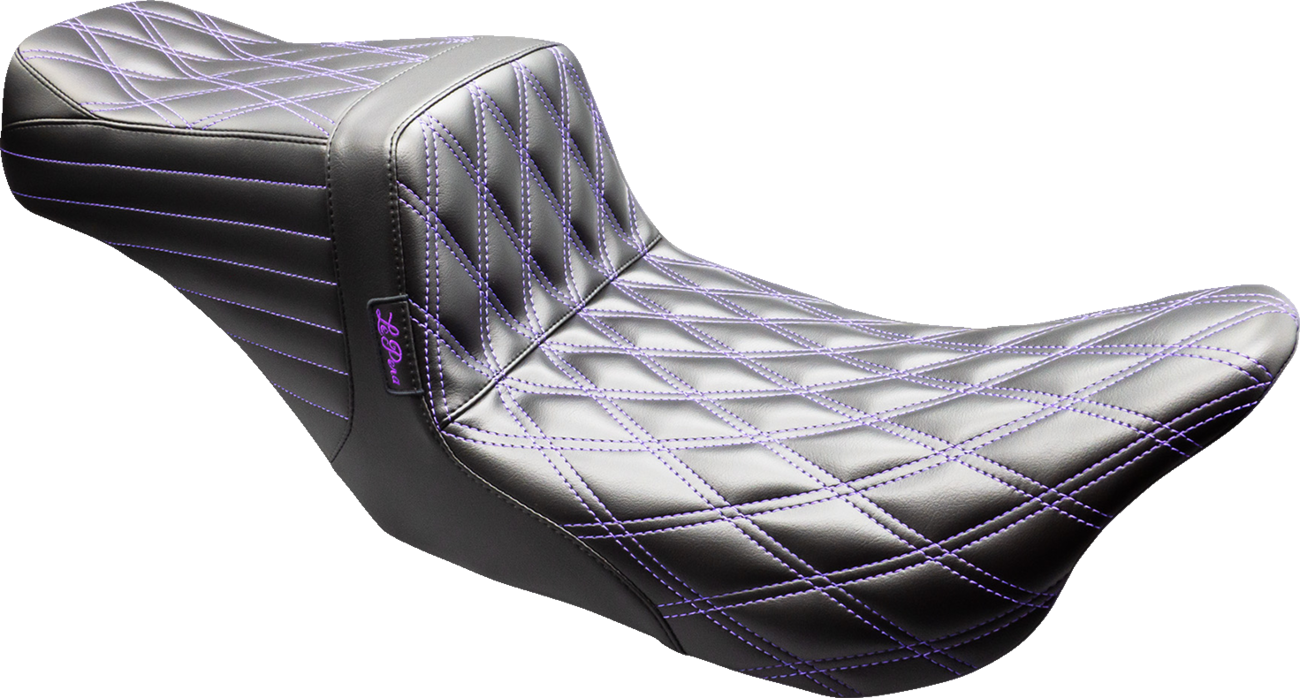 Tailwhip Seat - Black - Double Diamond - Purple Stitch - FLT/FLH '08-'23