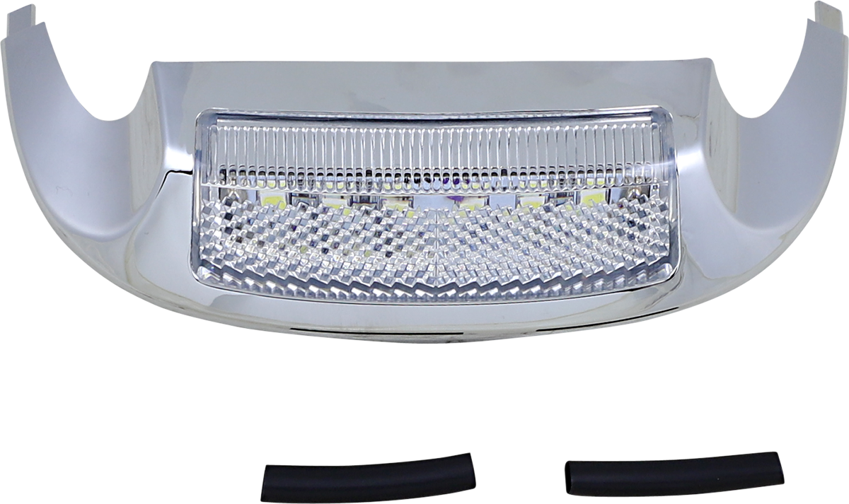 LED Front Fender Tip - White LED/Clear Lens - Chrome