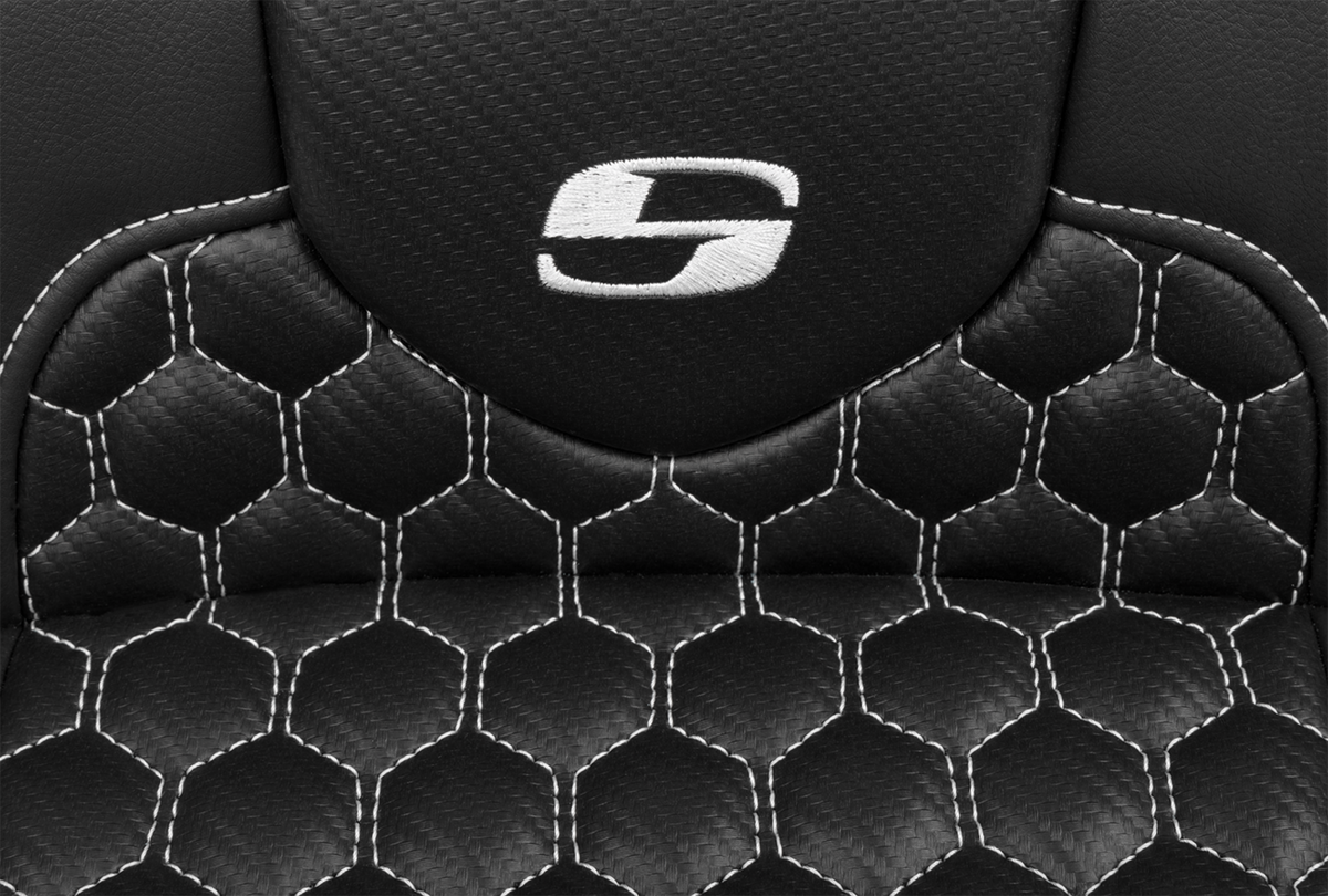 Roadsofa™ Extended Reach Seat - With Backrest - Honeycomb - White Stitch - FLTR/FLHX '23-'24