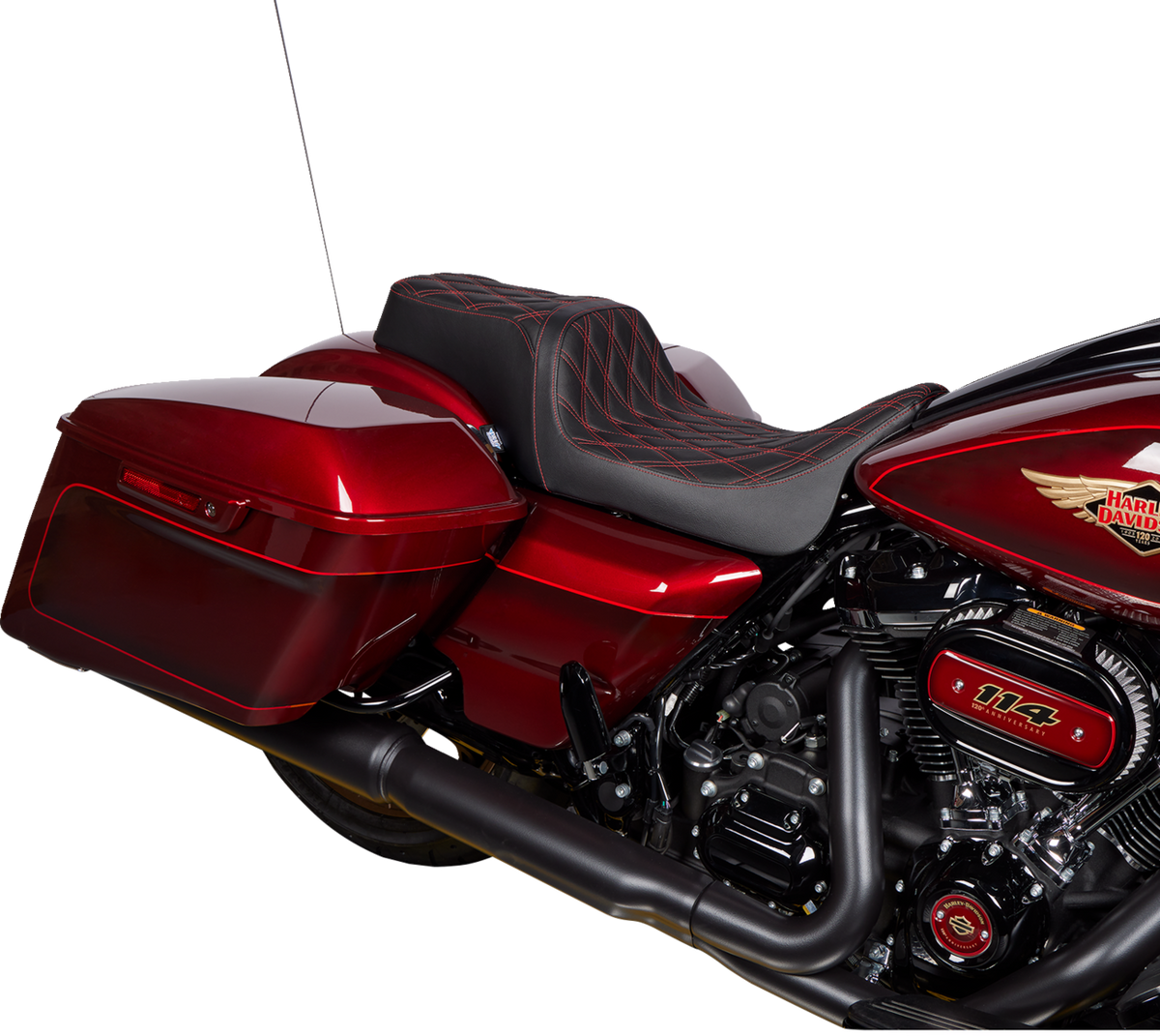 Predator 1Up Seat - Vinyl - Double Diamond Red Stitch - FLH '08-'23