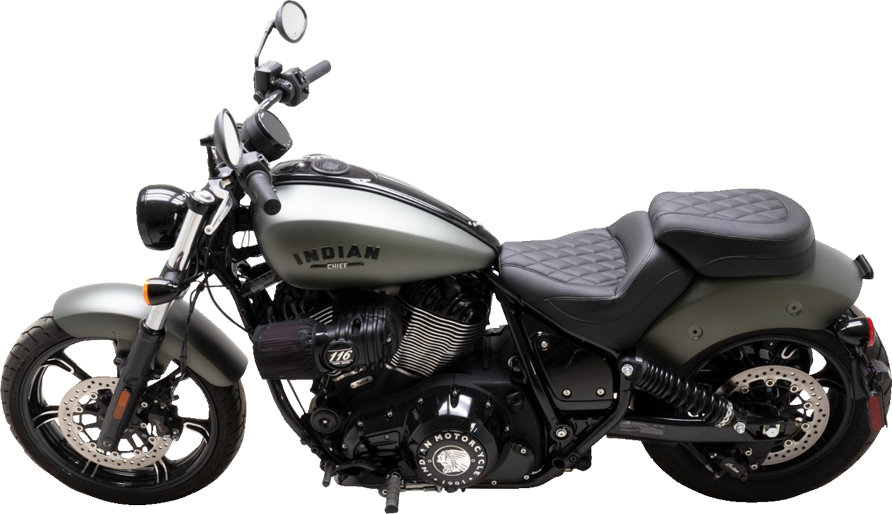 Solo Touring Seat - Passenger - Black - Diamond Stich - Chief '22-'23