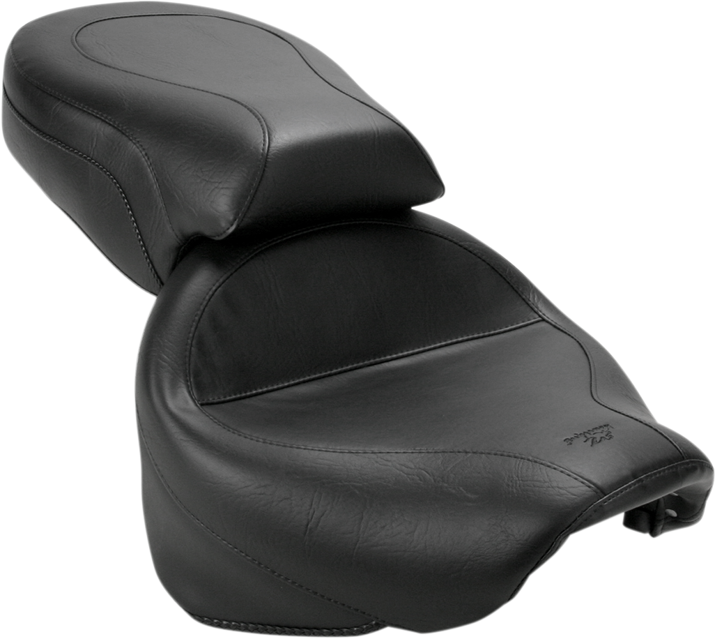 Seat - Vintage - Wide - Touring - Without Driver Backrest - Two-Piece - Smooth - Black