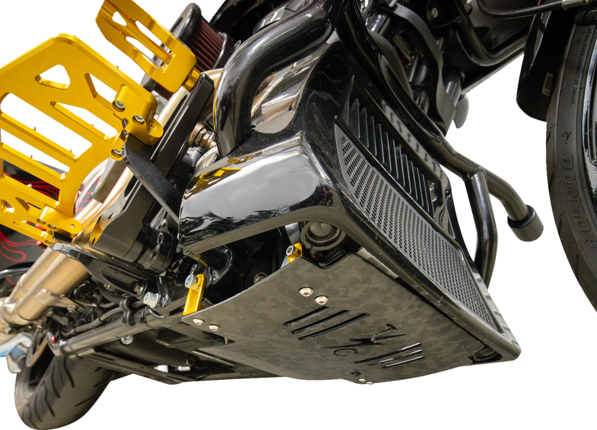Skid Plate - Carbon Fiber/Forged - With Gold Brackets - FLHX/FLTRX