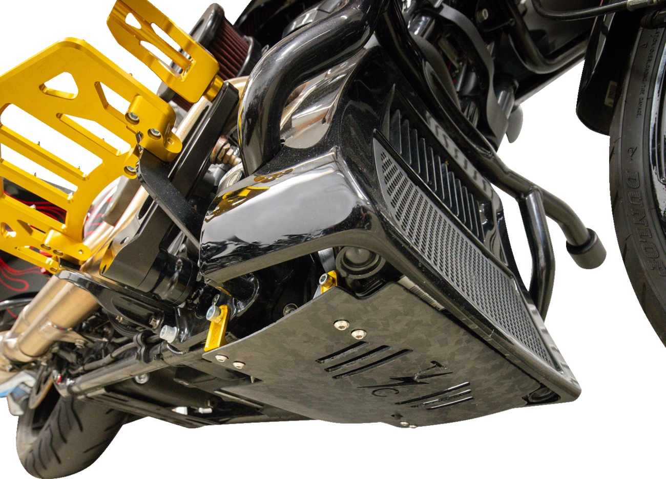Skid Plate - Carbon Fiber/Forged - With Gold Brackets - FLHX/FLTRX