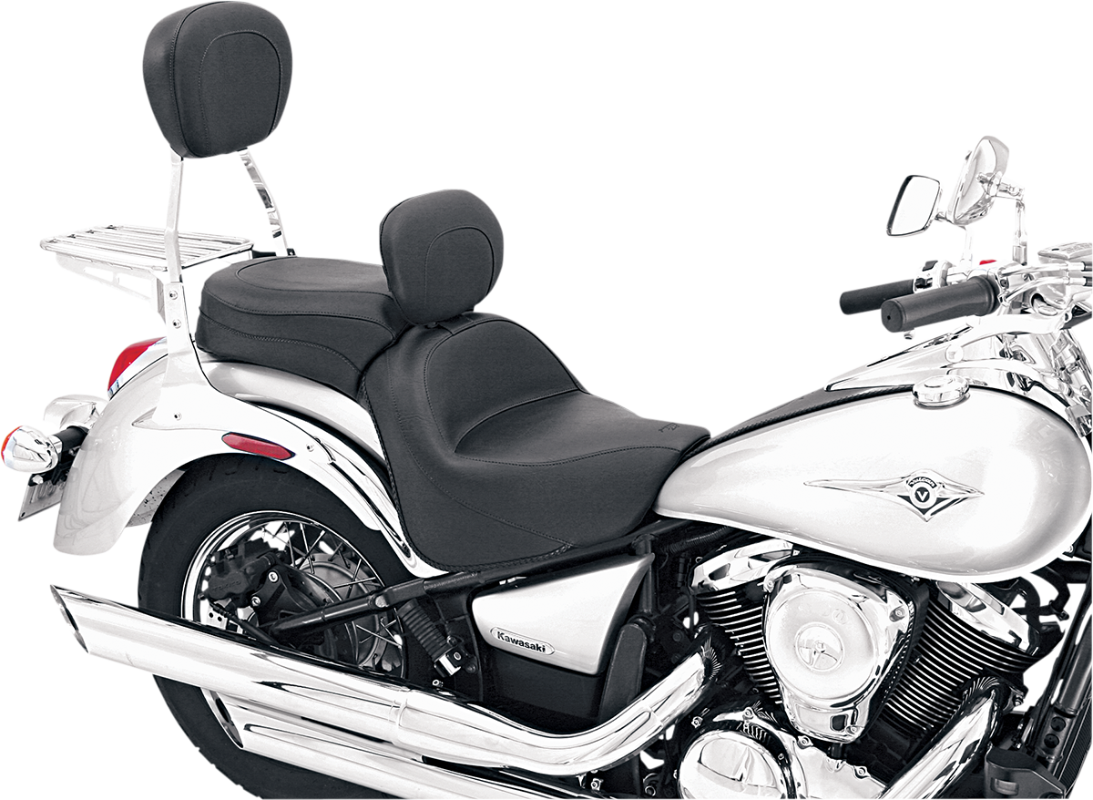Seat - Vintage - Wide - Touring - With Driver Backrest - One-Piece - Smooth - Black - VN900