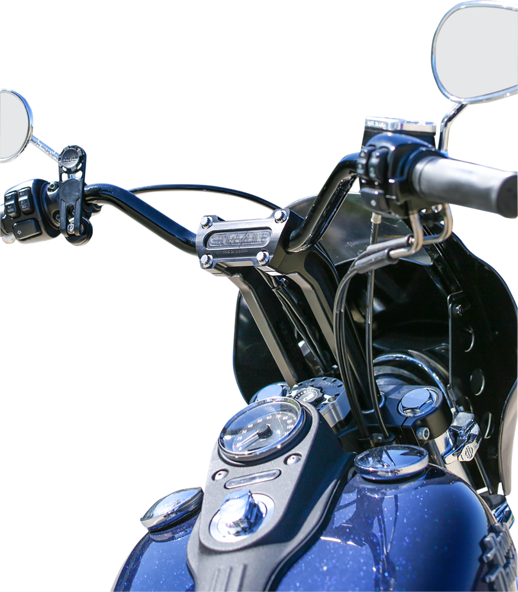 Handlebar Risers - Pull Back - 9-1/2" - Black