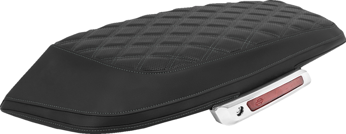 Saddlebag Lid Covers - Lattice - Gray Stitch - FLH/FLT '23-'25