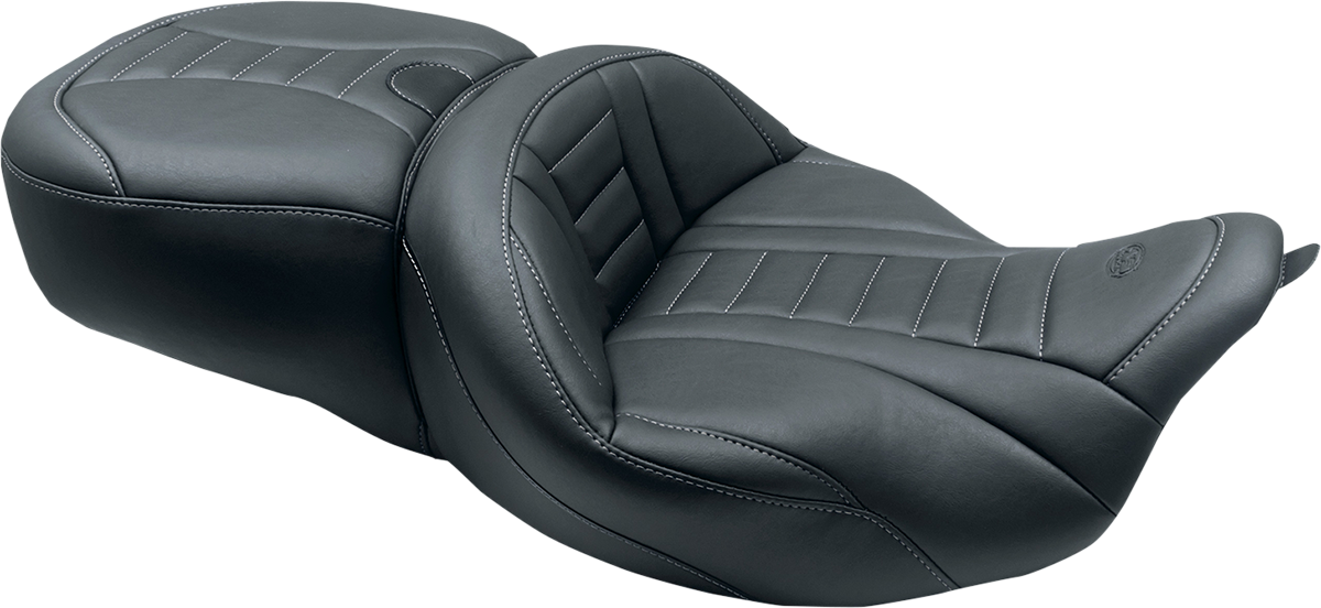 One-Piece Deluxe Touring Seat - Black W/ Gun Metal Stitching - FL '08-'25
