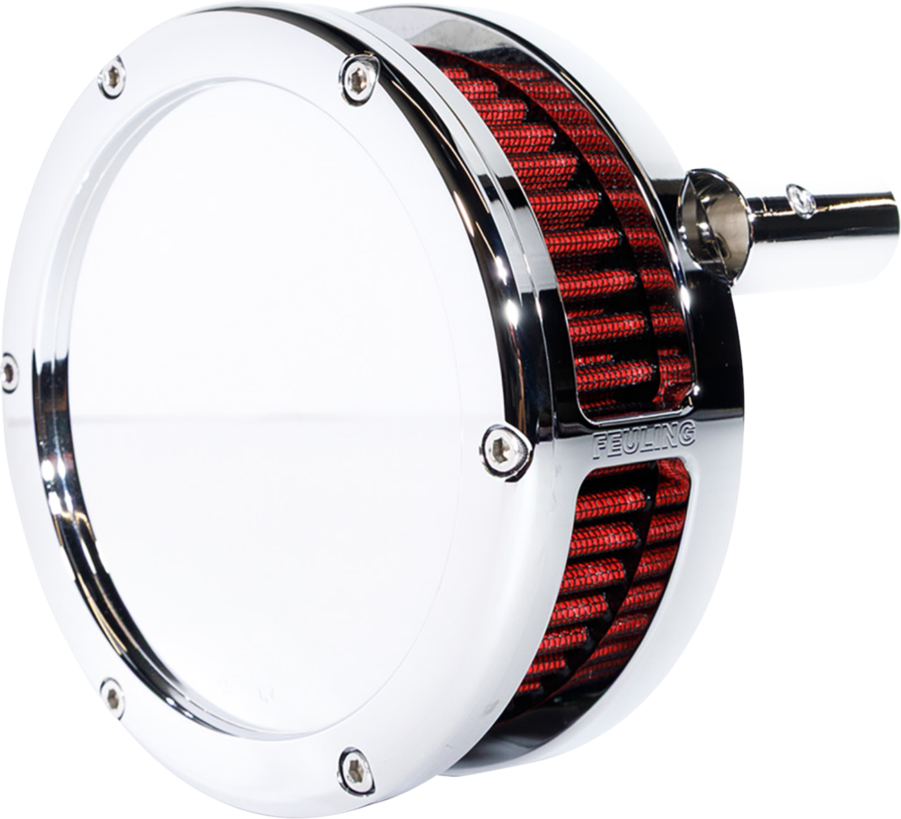 Slim BA Air Cleaner Kit - Chrome - Red Filter - '93-'99 EVO Big Twin