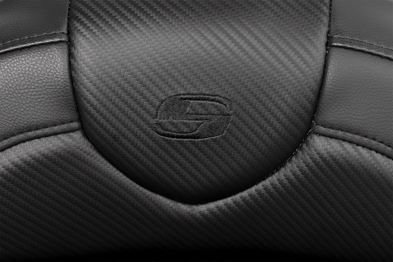 Roadsofa™ Seat - With Backrest - Carbon Fiber - Black Stitch - FL '08-'19