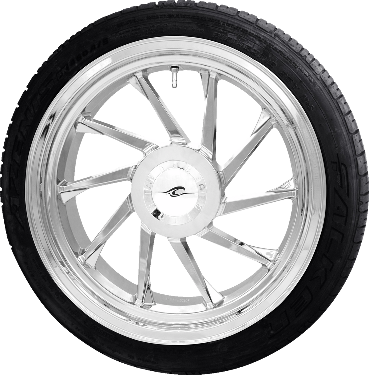Hurricane 3D Rear Right Wheel - Chrome (18") | Falken Tire (215/45zr18)