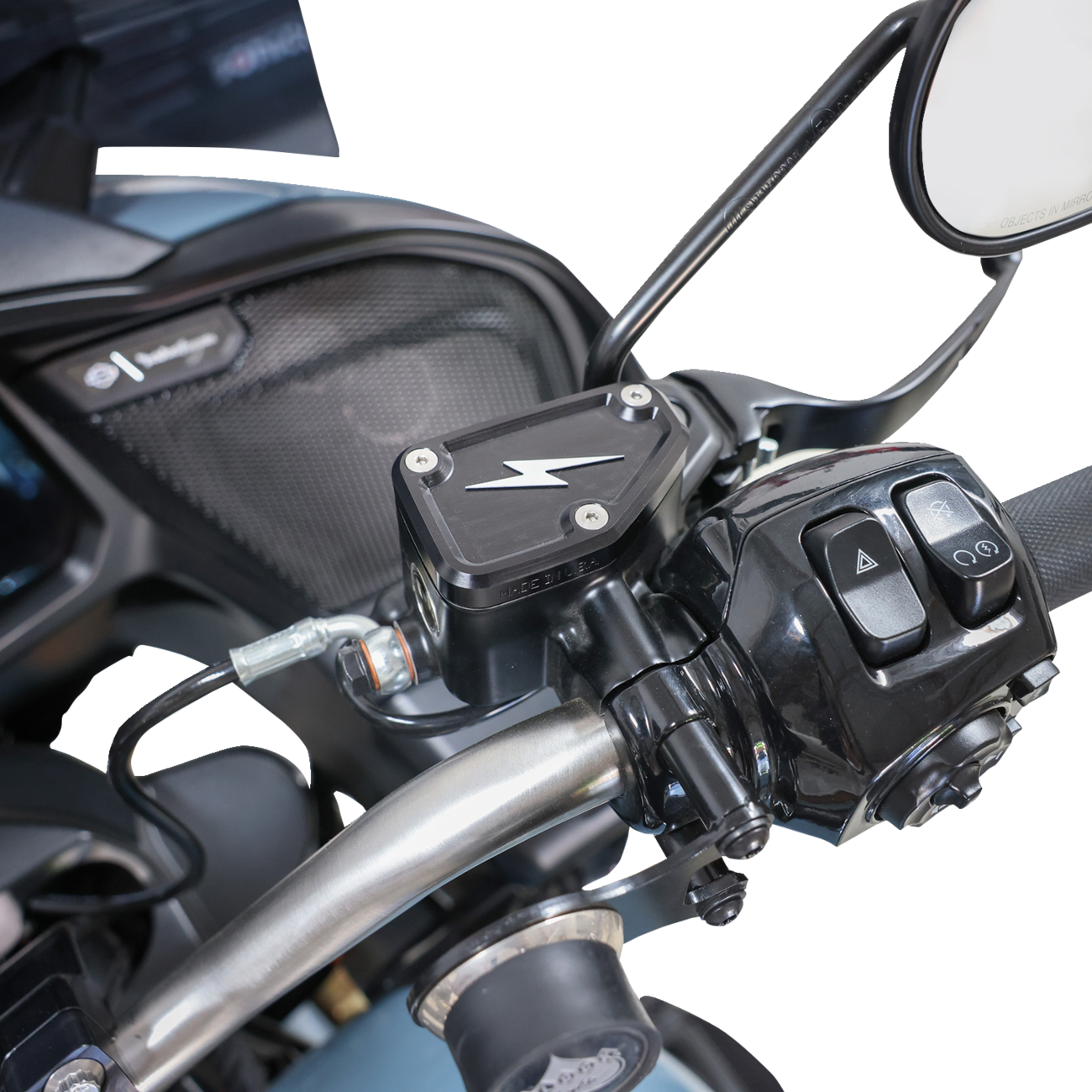 Master Cylinder Cover - Brake - Front - Black/Twice-Cut