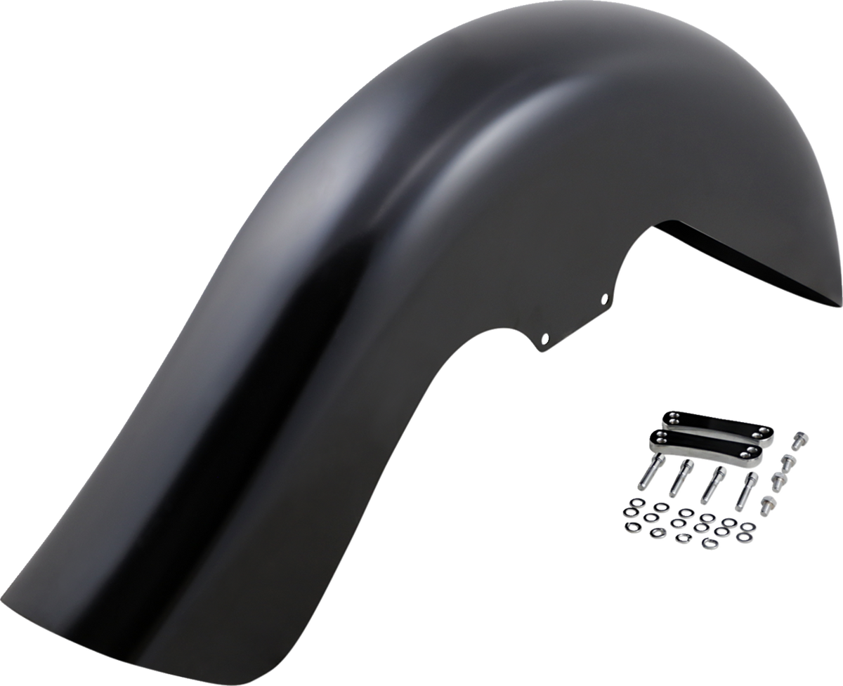 Benchmark Front Fender - For Raked Frames - Black - 26" - HD Touring/Trike