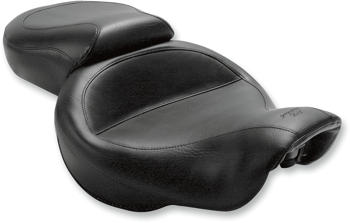 Vintage Style Seat - Wide - Smooth - Black - Dyna