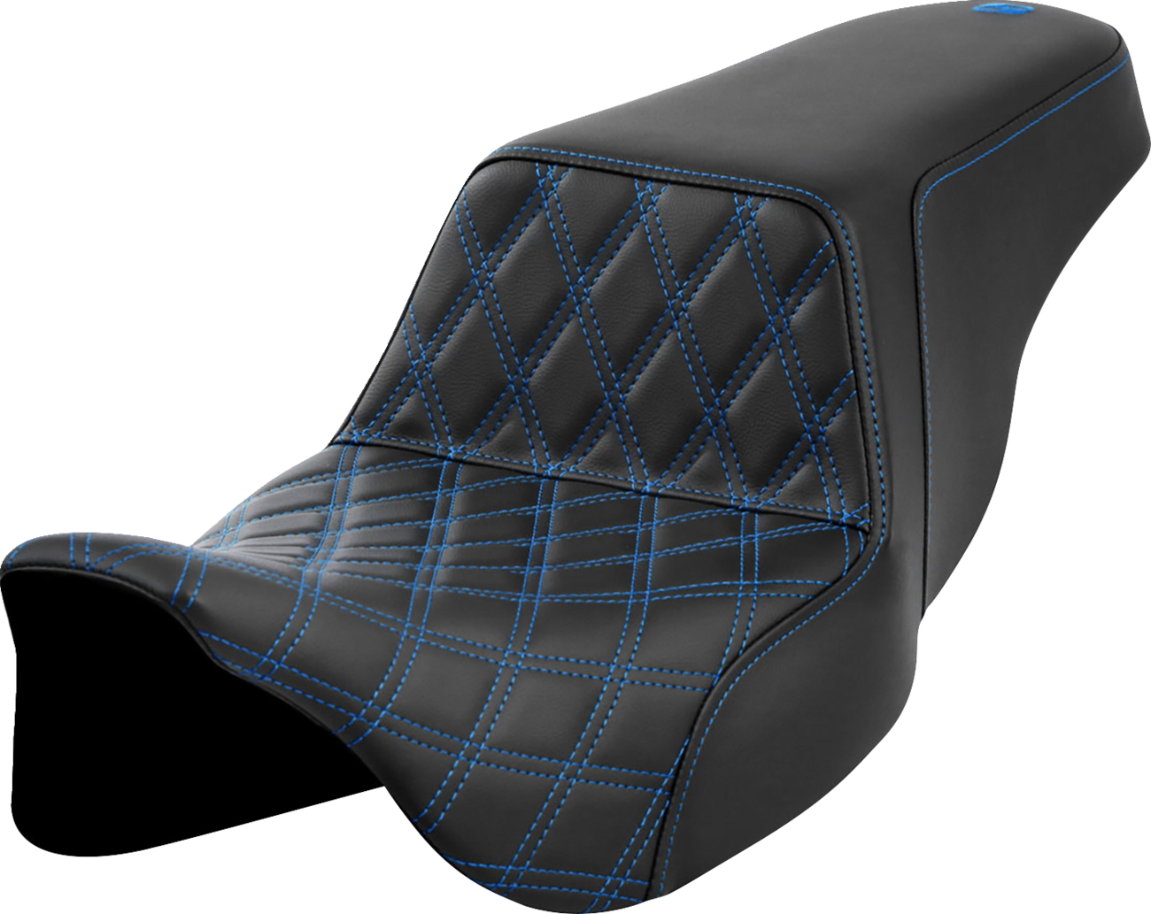 Step-Up Seat - Front Lattice Stitch - Blue Stitch - FLH/FLT '08-'23