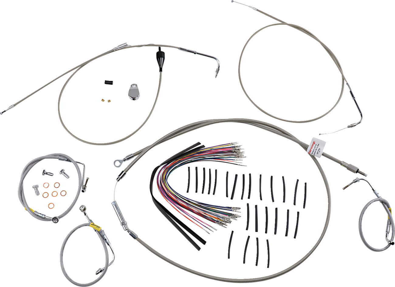 Control Kit For Early Touring Bikes With Bagger Bar Handlebars - 15" - Cruise - Stainless