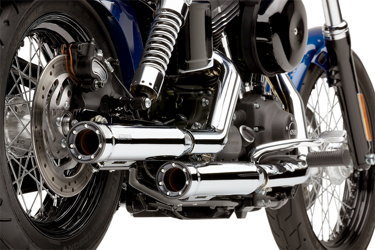 Slip-On Mufflers With Race-Pro Tips - 3" - Chrome - FXD '91-'17